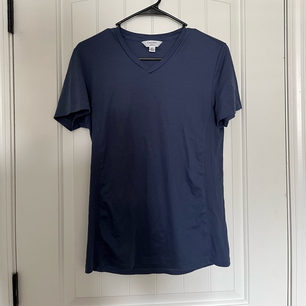 Blue V Neck Calvin Klein Shirt